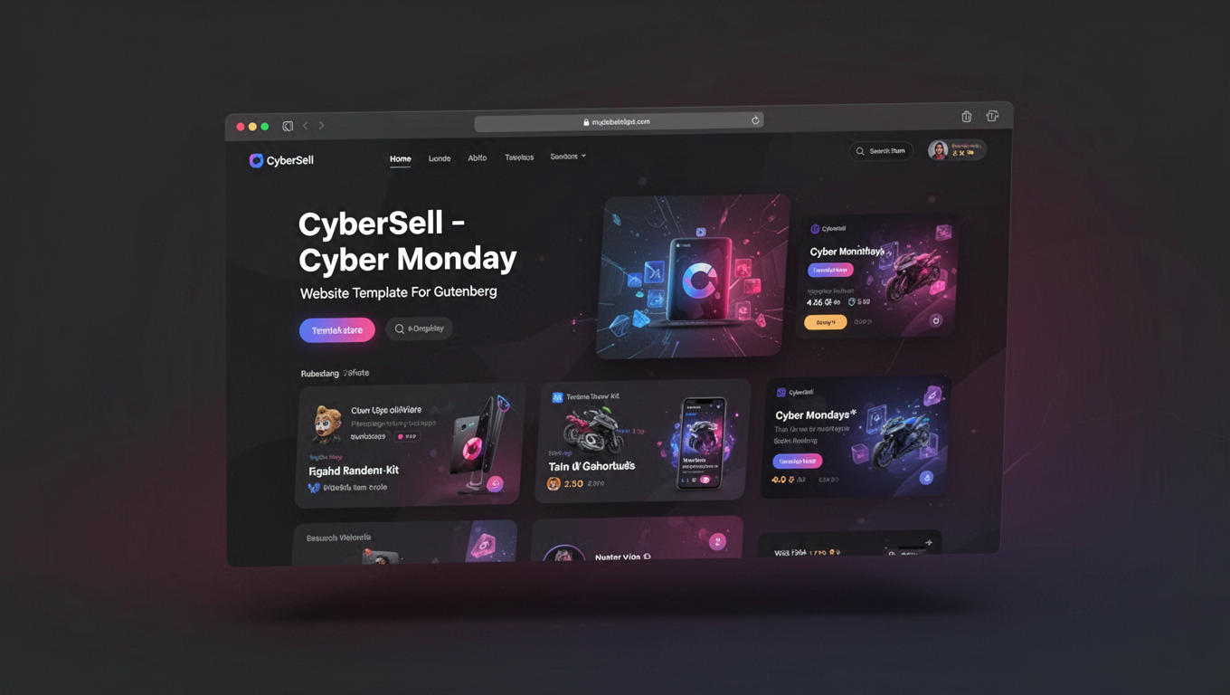 Preview of CyberSell - Cyber Monday Website Template For Gutenberg