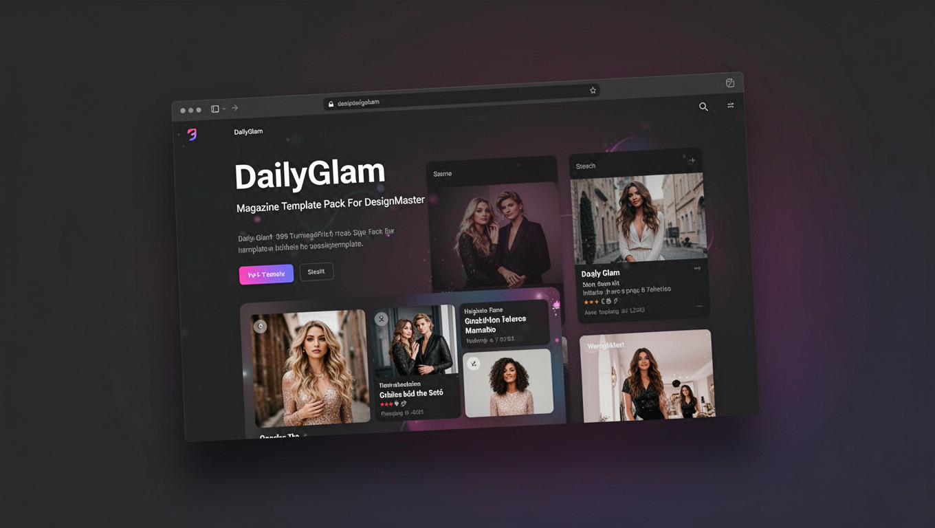 Preview of DailyGlam - Magazine Template Pack For DesignMaster