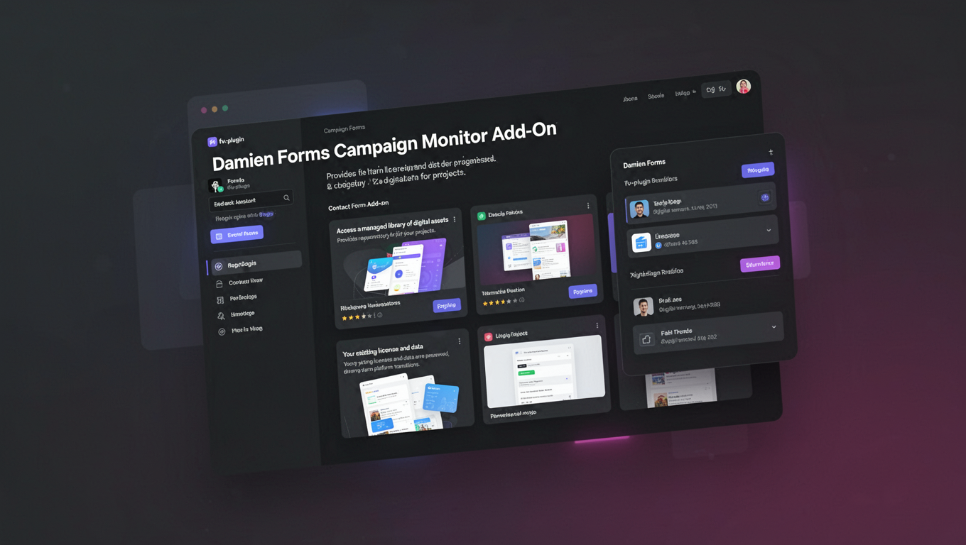 Preview of Damien Forms Campaign Monitor Add-On