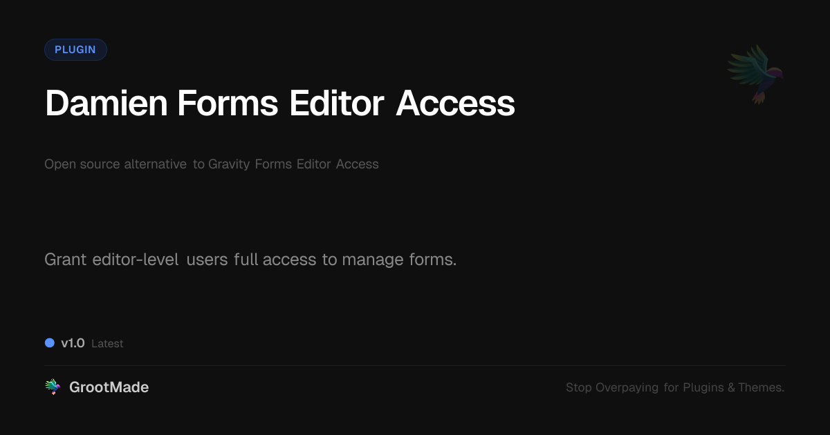 Preview of Damien Forms Editor Access