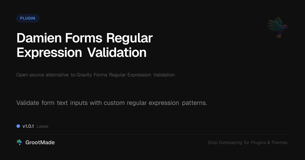 Preview of Damien Forms Regular Expression Validation