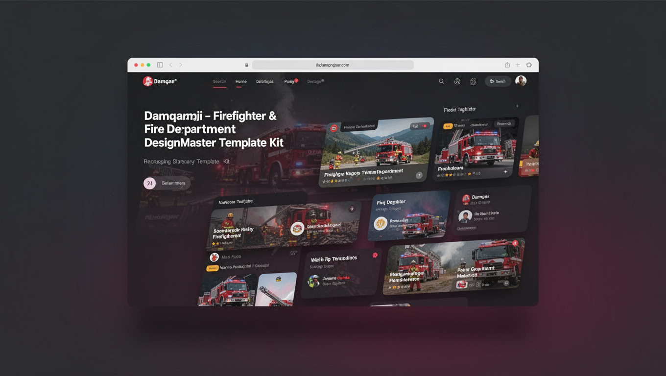 Preview of Damqar – Firefighter & Fire Department DesignMaster Template Kit