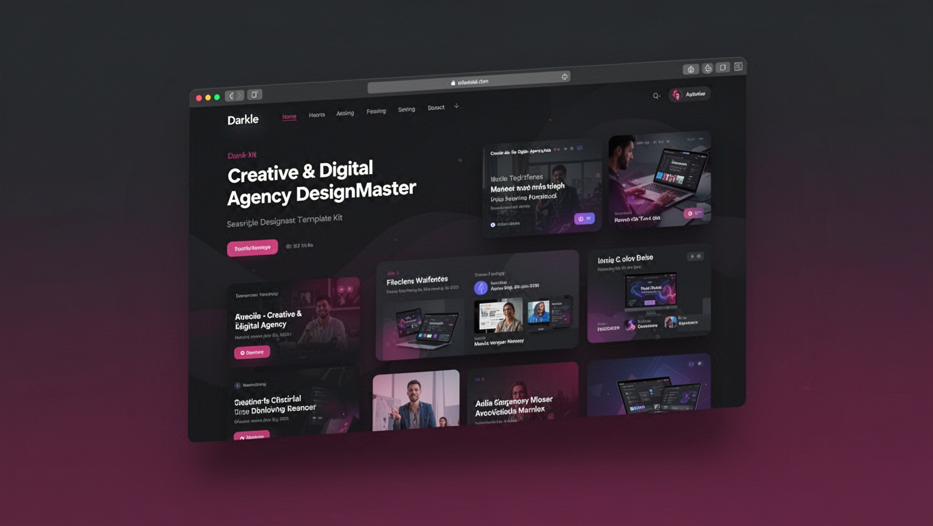 Preview of Darkle - Creative & Digital Agency DesignMaster Template Kit