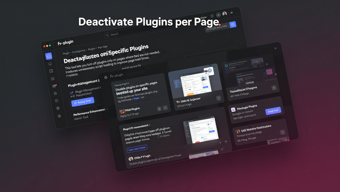 Preview of Deactivate Plugins per Page
