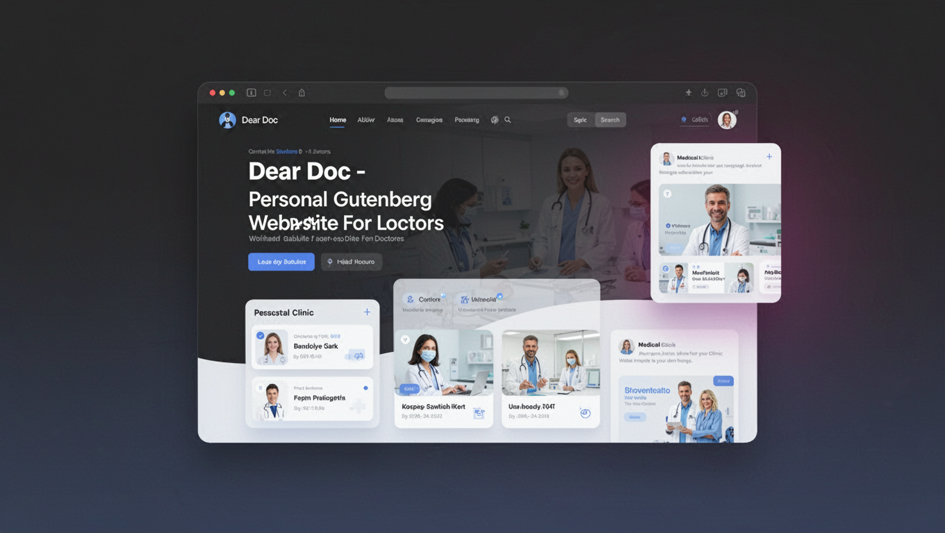 Preview of Dear Doc - Personal Gutenberg Website Template For Doctors