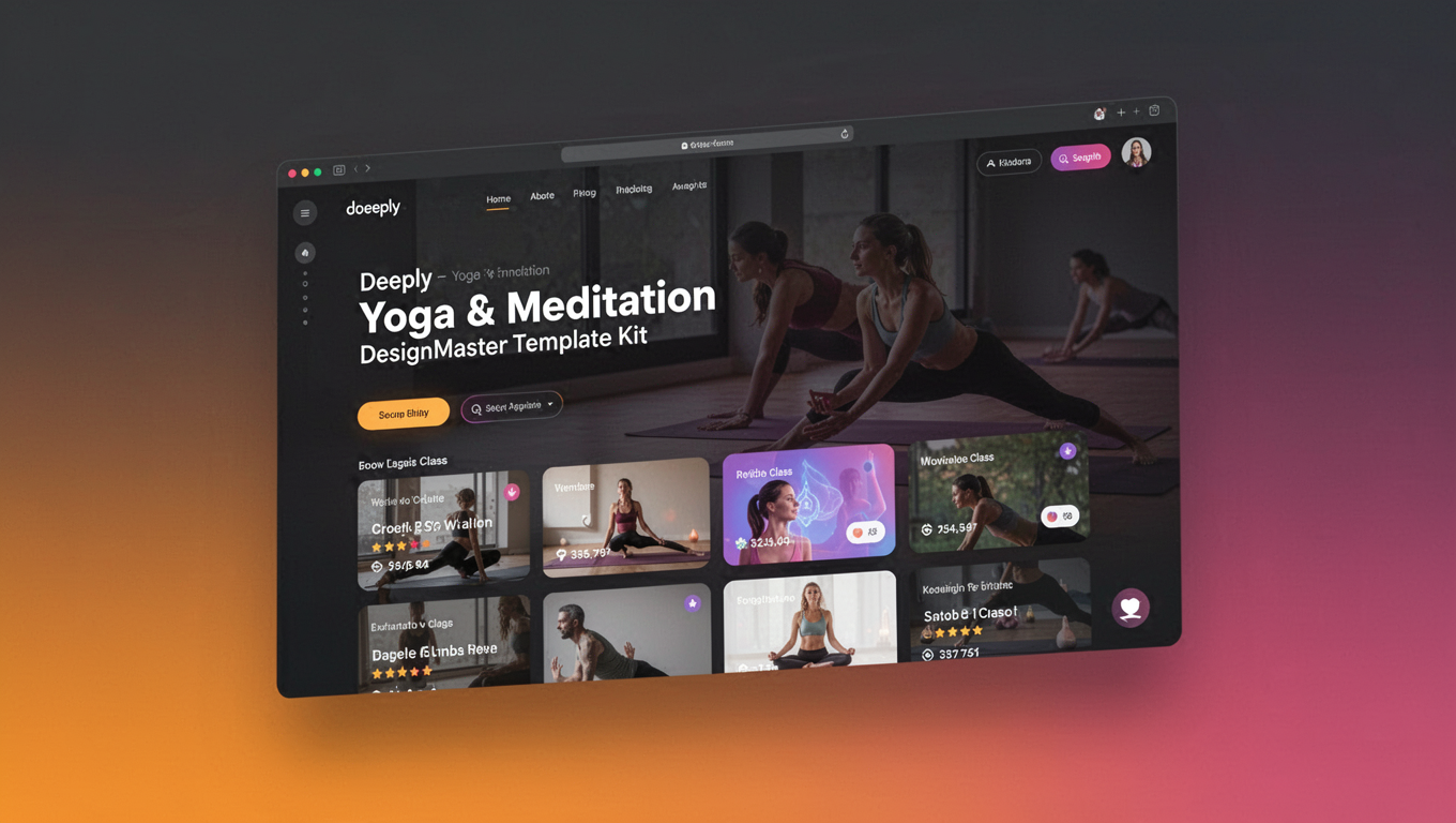 Preview of Deeply - Yoga & Meditation DesignMaster Template Kit
