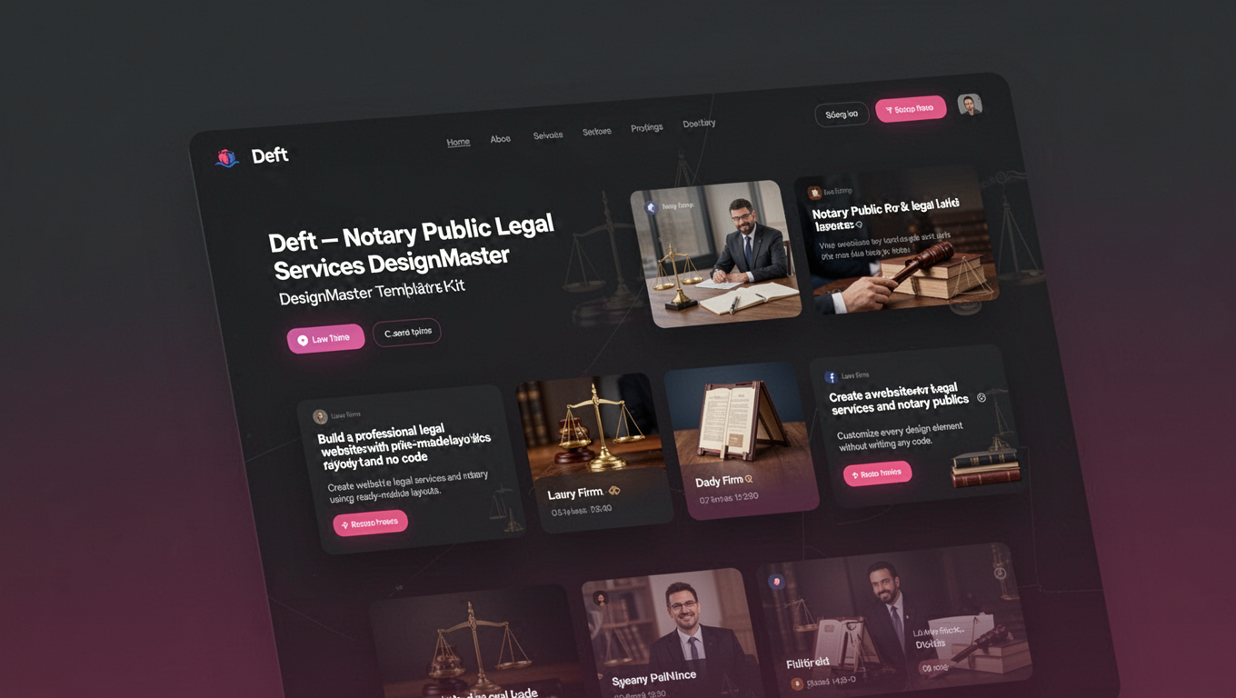 Preview of Deft - Notary Public & Legal Services DesignMaster Template Kit