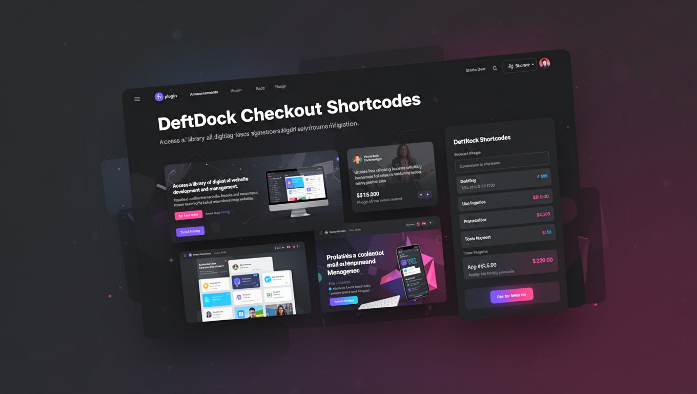 Preview of DeftDock Checkout Shortcodes