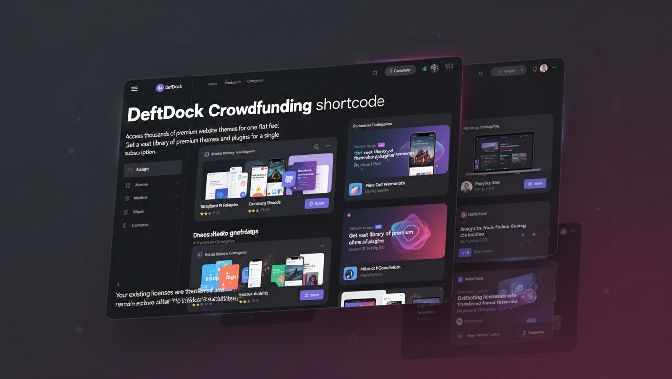Preview of DeftDock Crowdfunding shortcode