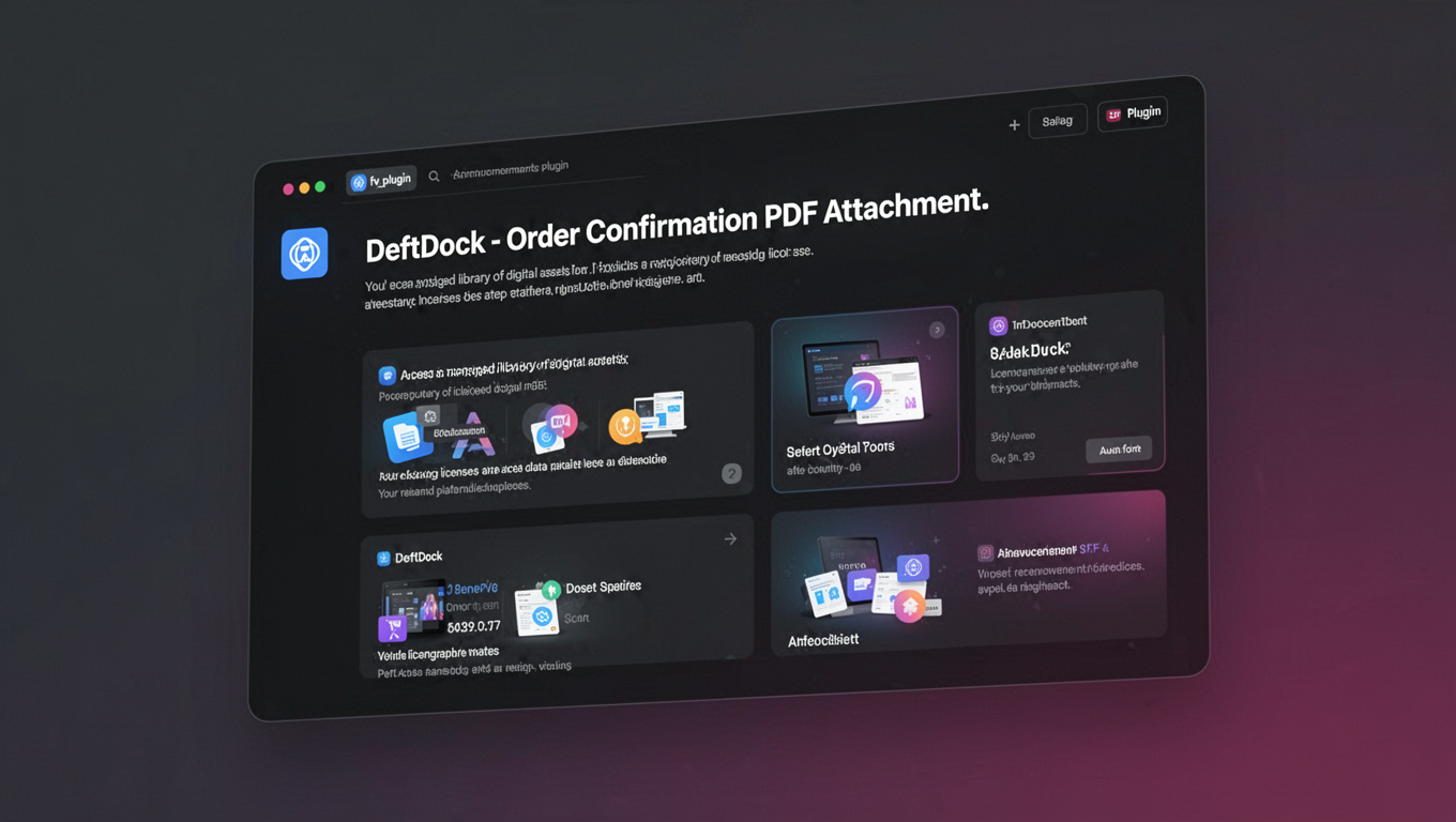 Preview of DeftDock - Order Confirmation PDF Attachment.