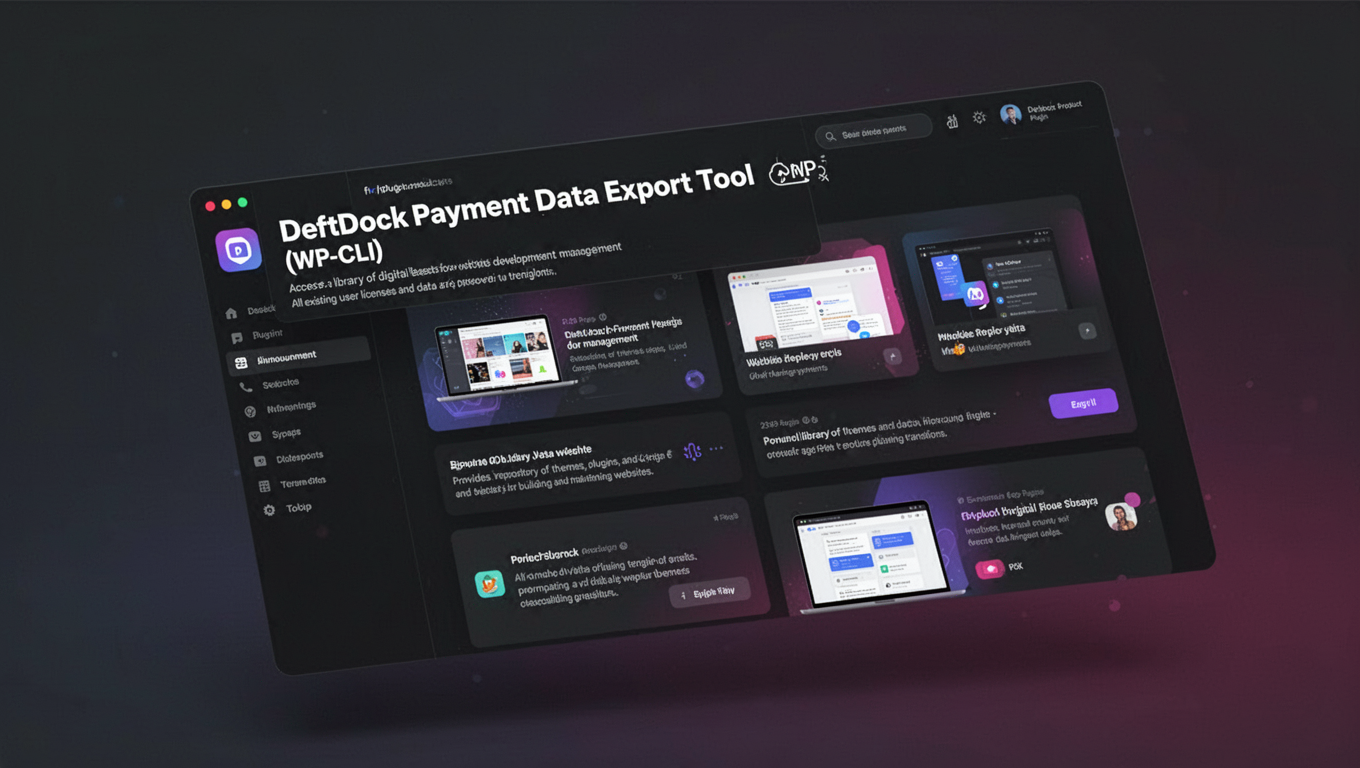 Preview of DeftDock Payment Data Export Tool (WP-CLI)