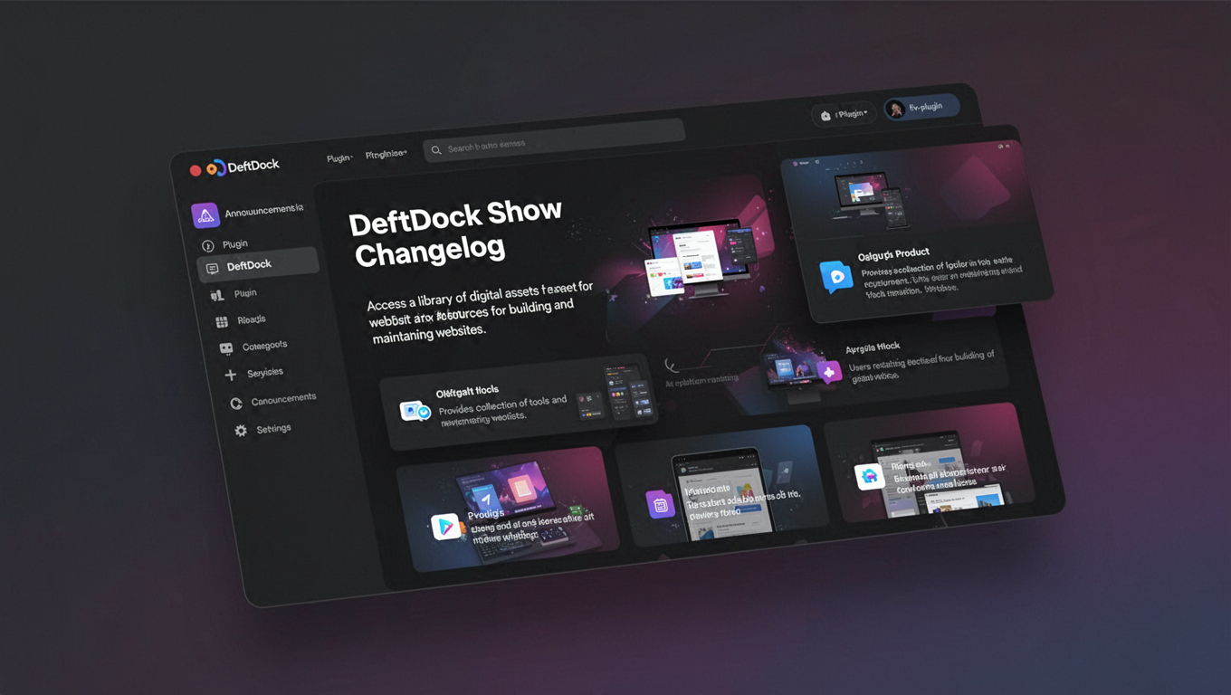 Preview of DeftDock Show Changelog