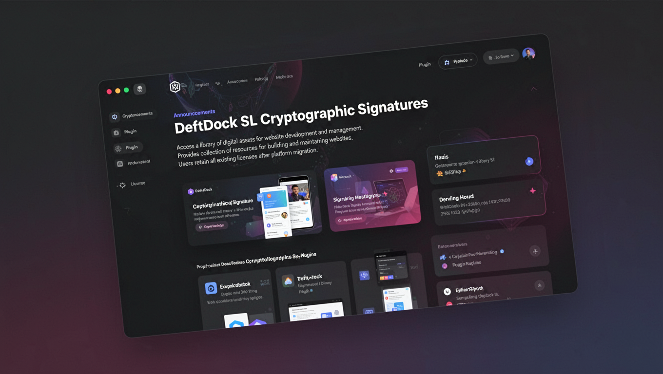 Preview of DeftDock SL Cryptographic Signatures