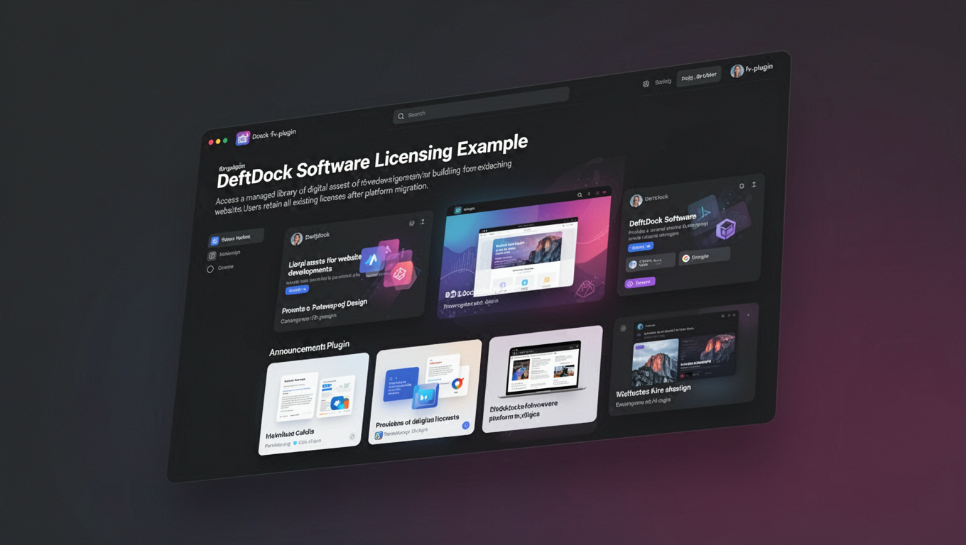 Preview of DeftDock Software Licensing Example