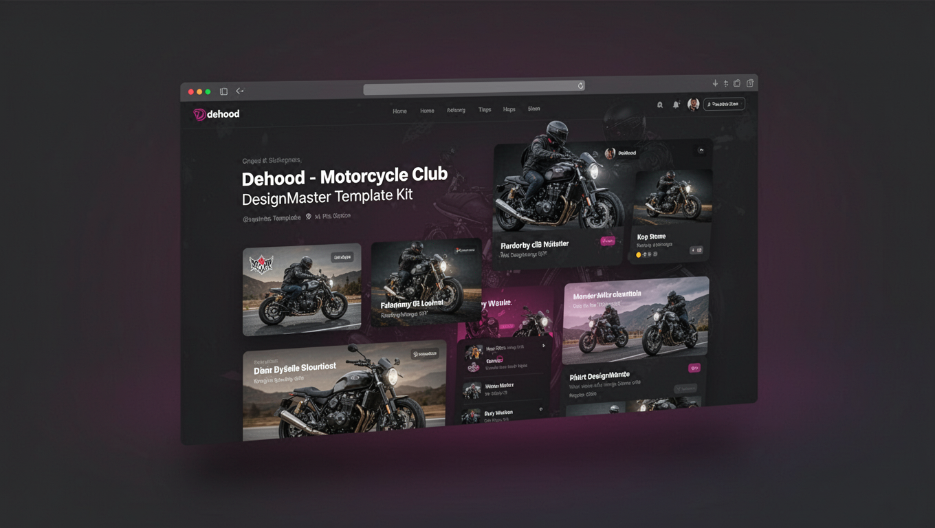 Preview of Dehood - Motorcycle Club DesignMaster Template Kit