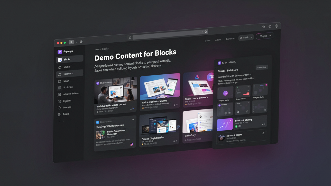 Preview of Demo Content for Blocks