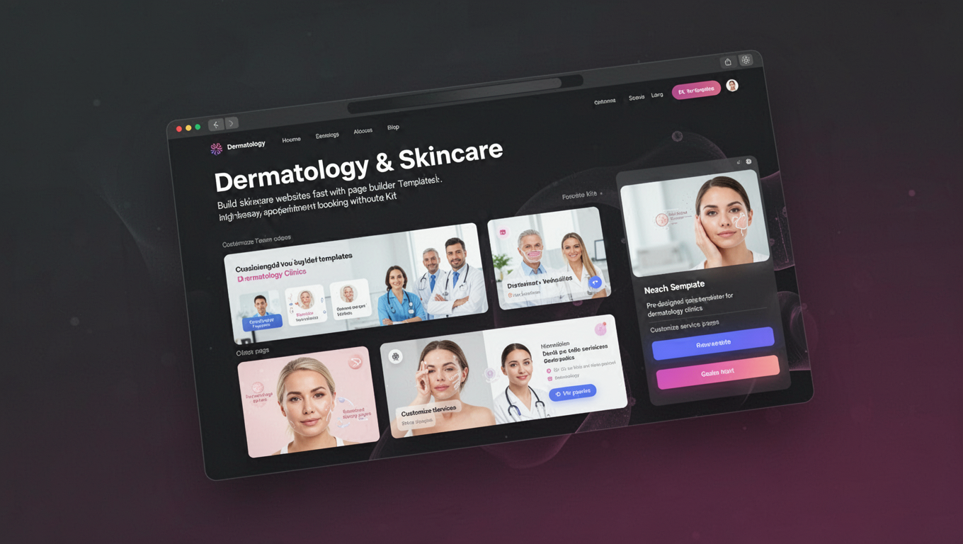 Preview of Dermatology & Skincare Elementor Template Kit