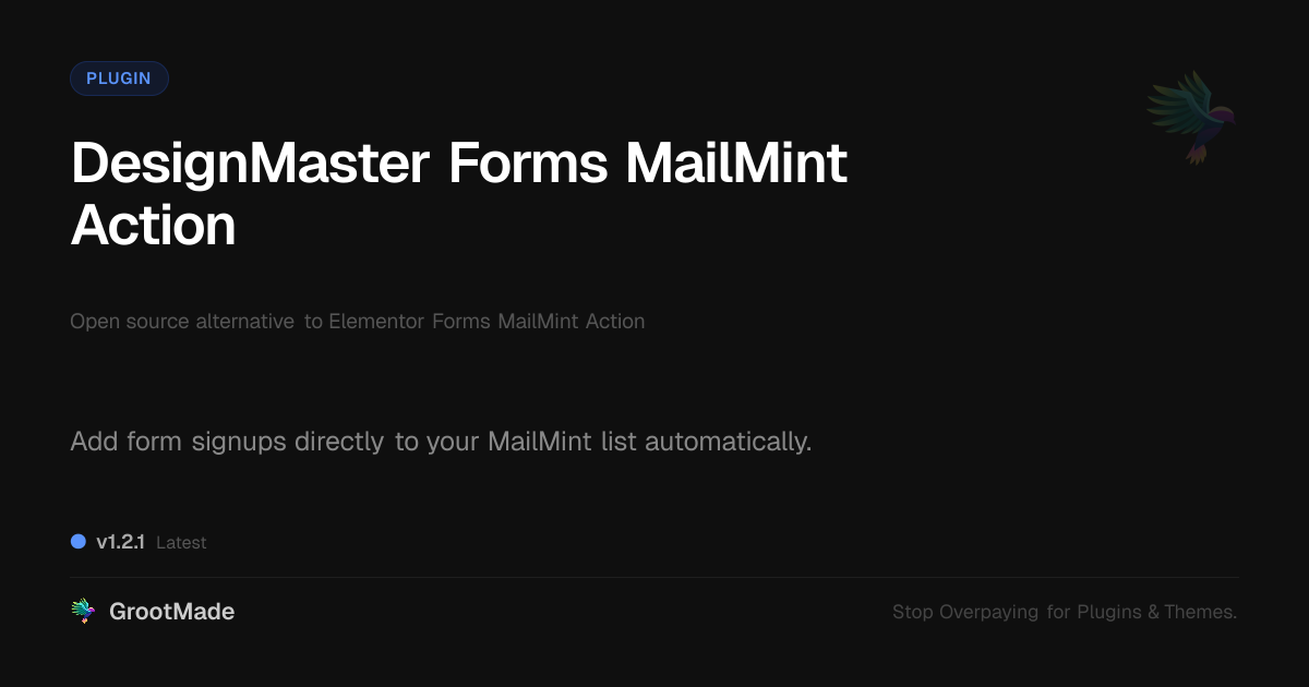 Preview of DesignMaster Forms MailMint Action