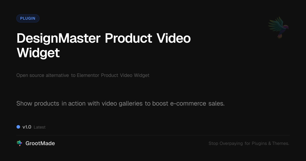 Preview of DesignMaster Product Video Widget