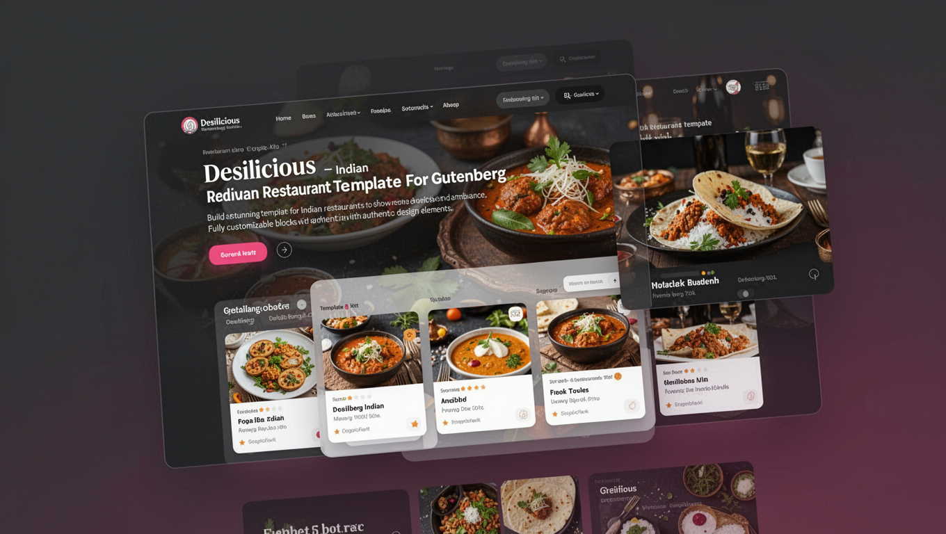 Preview of Desilicious - Indian Restaurant Template For Gutenberg