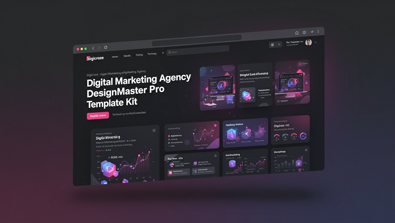 Preview of Digicraze - Digital Marketing Agency DesignMaster Pro Template Kit
