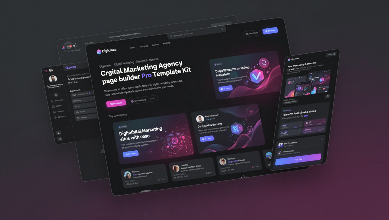 Preview of Digicraze - Digital Marketing Agency Elementor Pro Template Kit