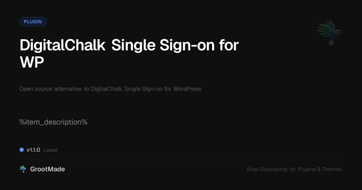 Preview of DigitalChalk Single Sign-on for WP
