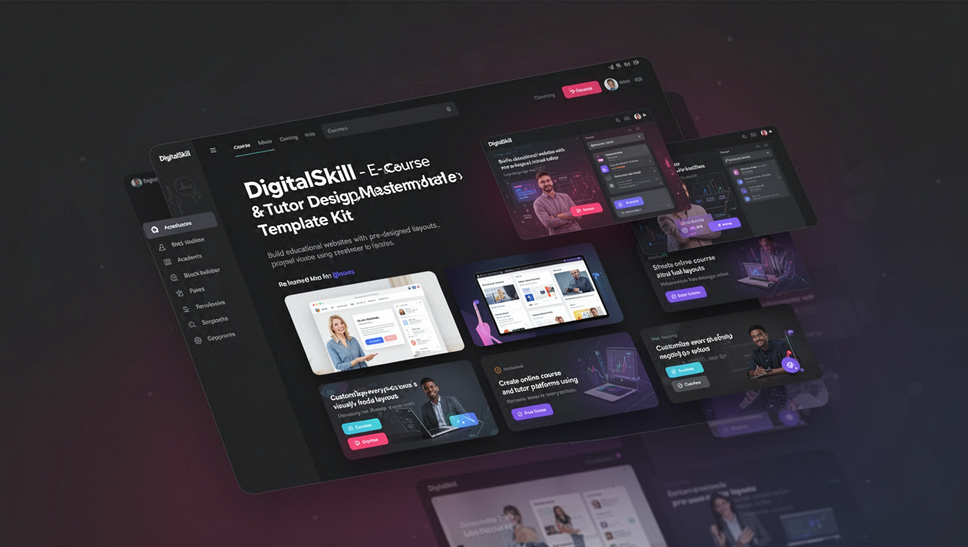 Preview of DigitalSkill - E-Course & Tutor DesignMaster Template Kit