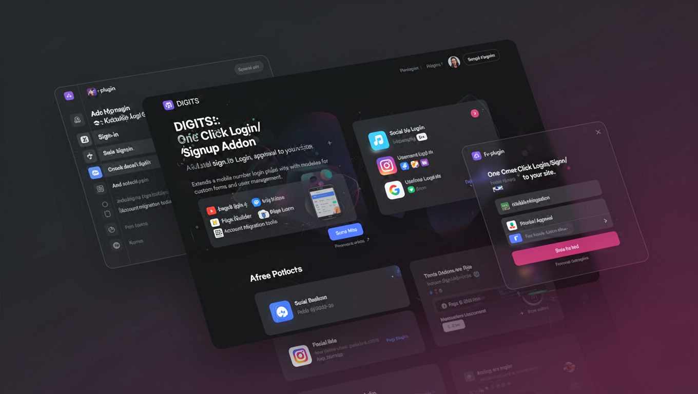 Preview of DIGITS: One Click Login/Signup Addon