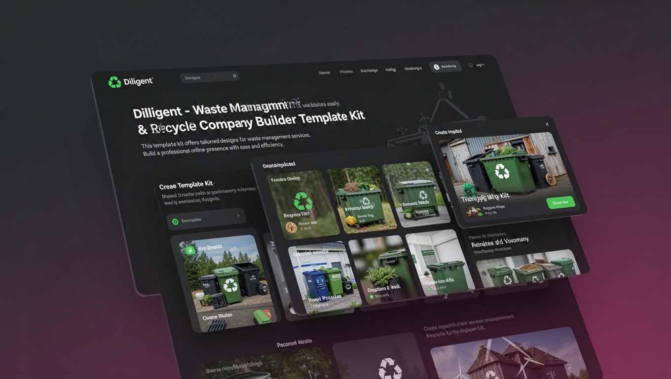 Preview of Diligent - Waste Management & Recycle Company Elementor Template Kit