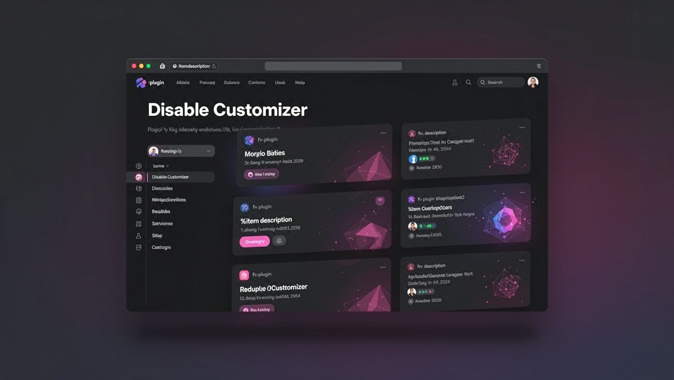Preview of Disable Customizer