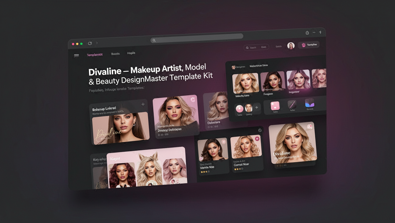 Preview of Divaline – Makeup Artist, Model & Beauty DesignMaster Template Kit