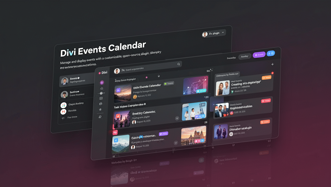 Preview of Divi Events Calendar