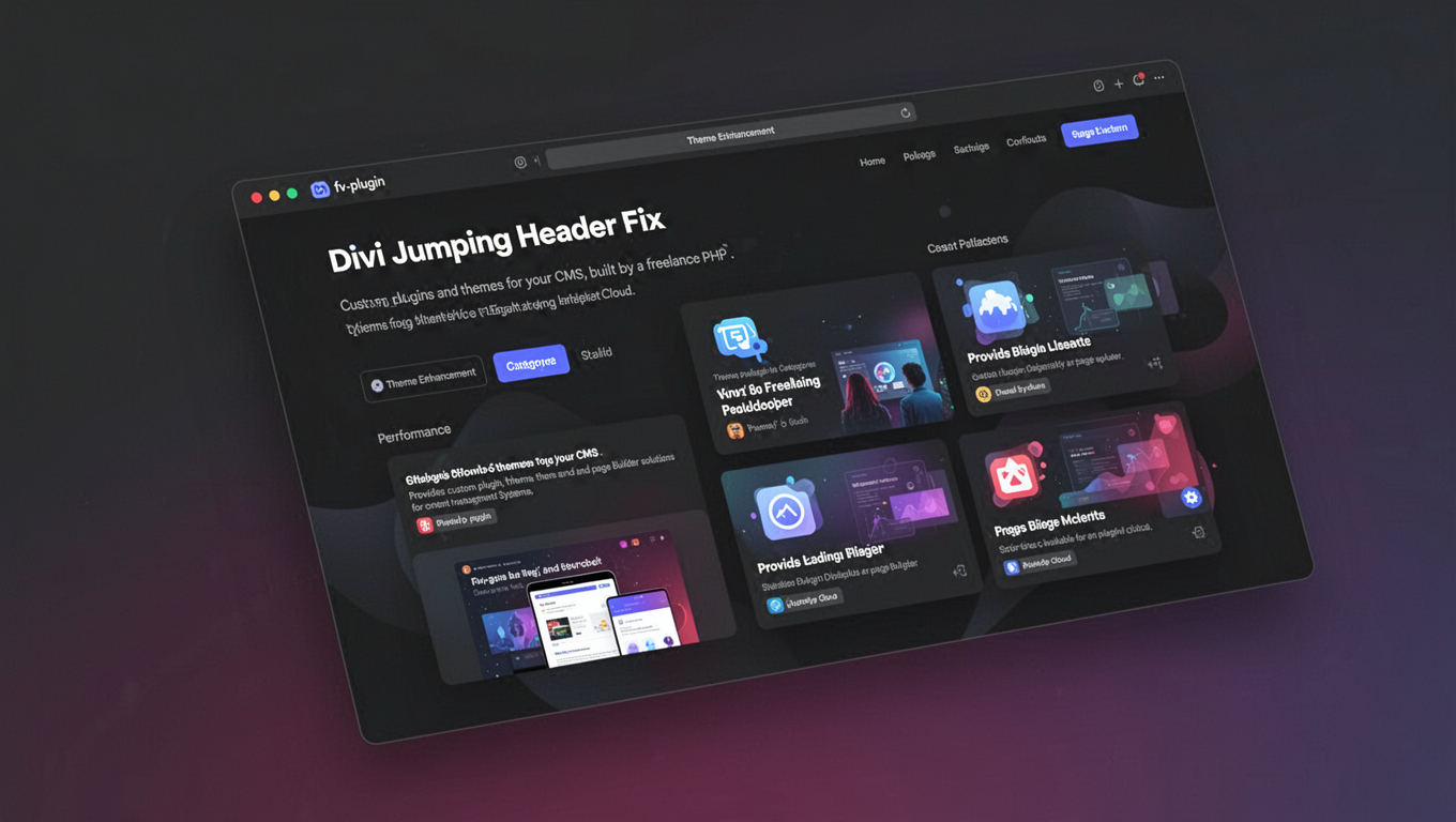 Preview of Divi Jumping Header Fix