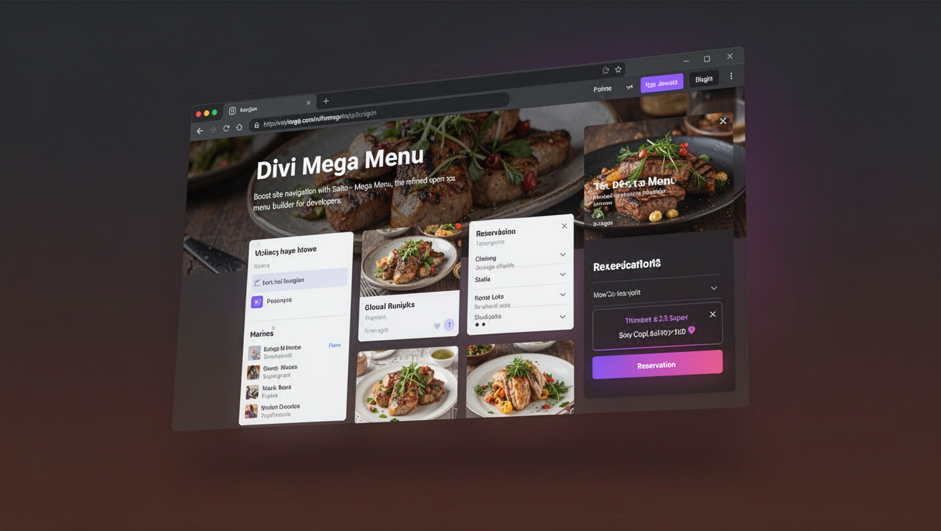 Preview of Divi Mega Menu