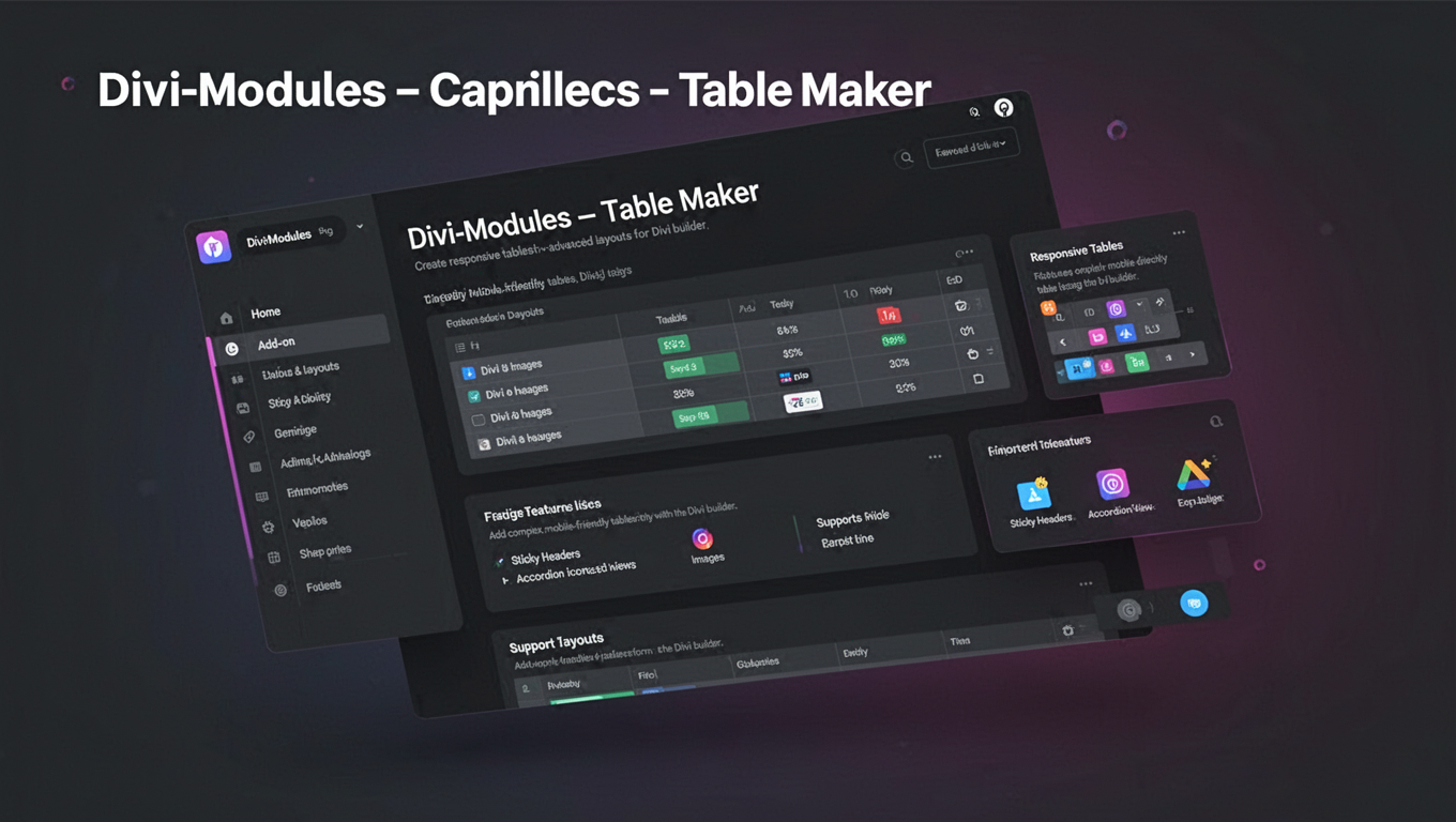 Preview of Divi-Modules – Table Maker