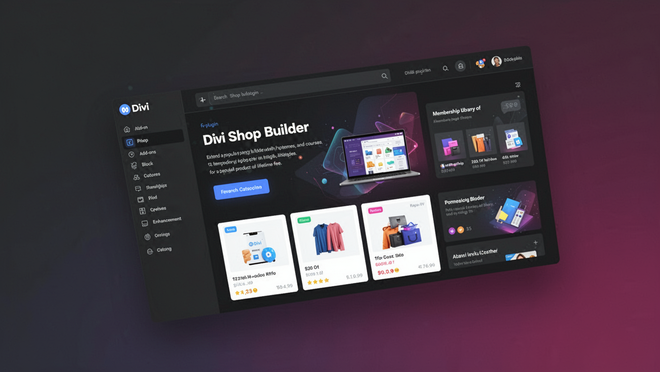 Preview of Divi Shop Builder