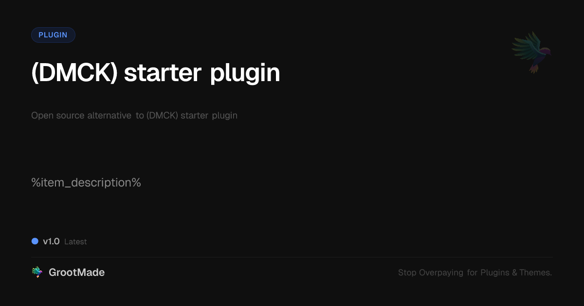 Preview of (DMCK) starter plugin