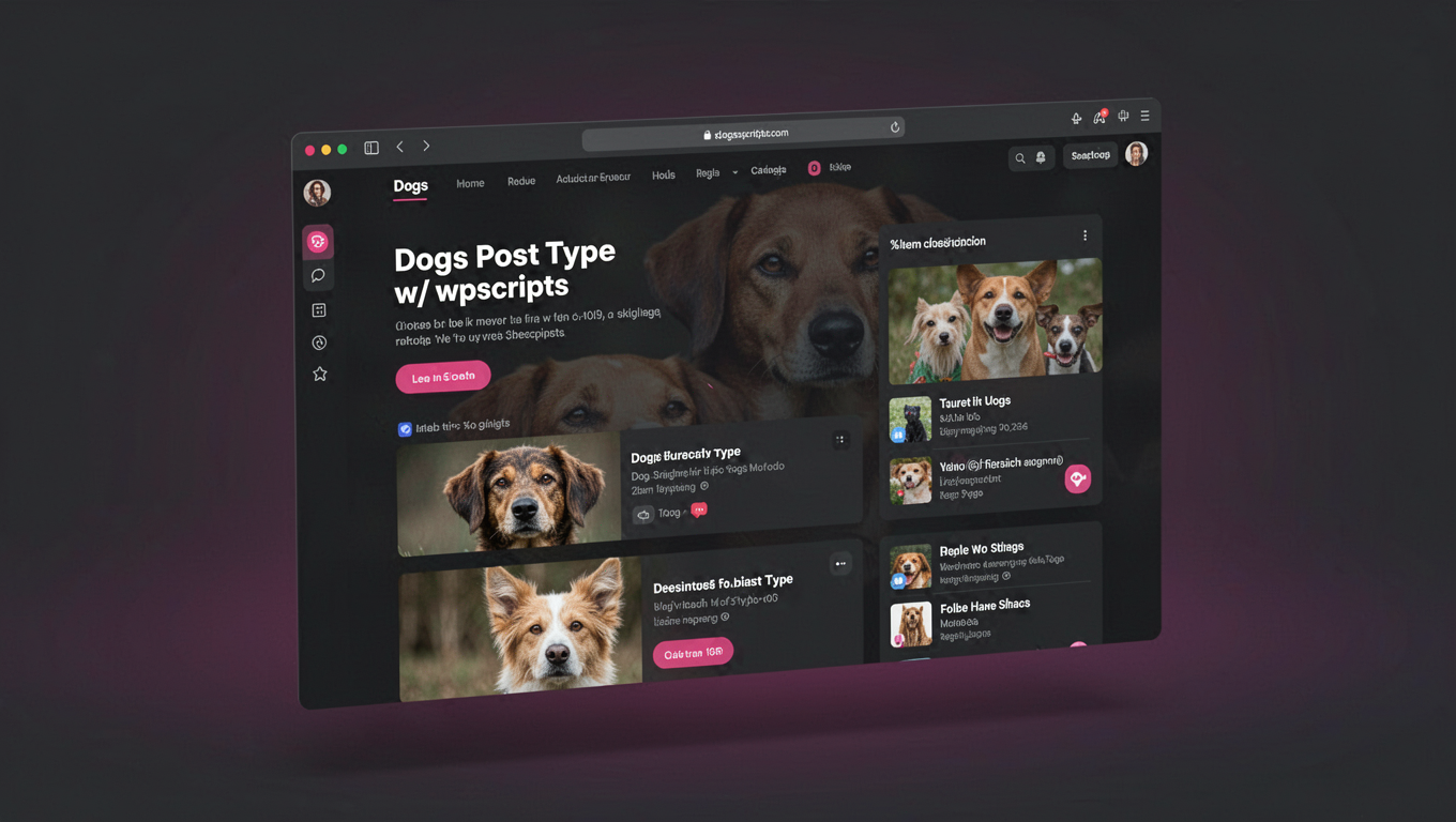 Preview of Dogs Post Type w/ wpscripts