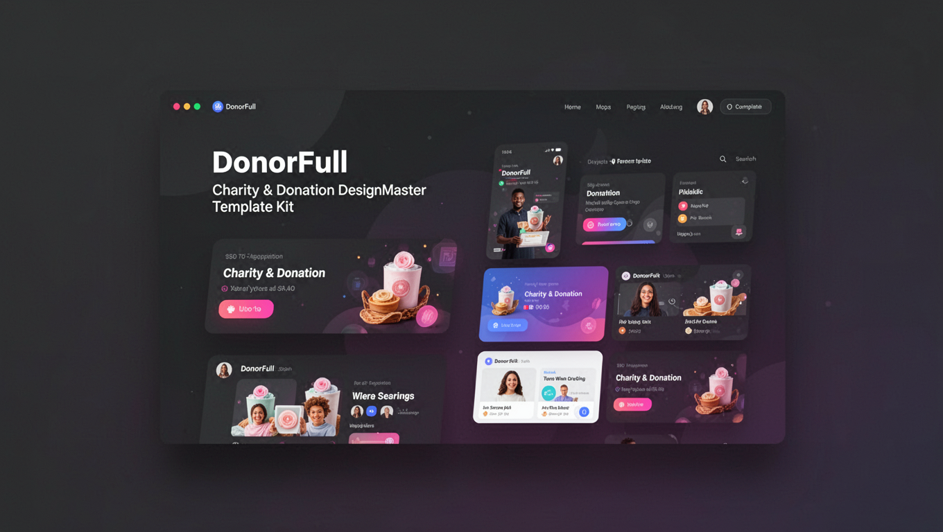 Preview of DonorFull - Charity & Donation DesignMaster Template Kit