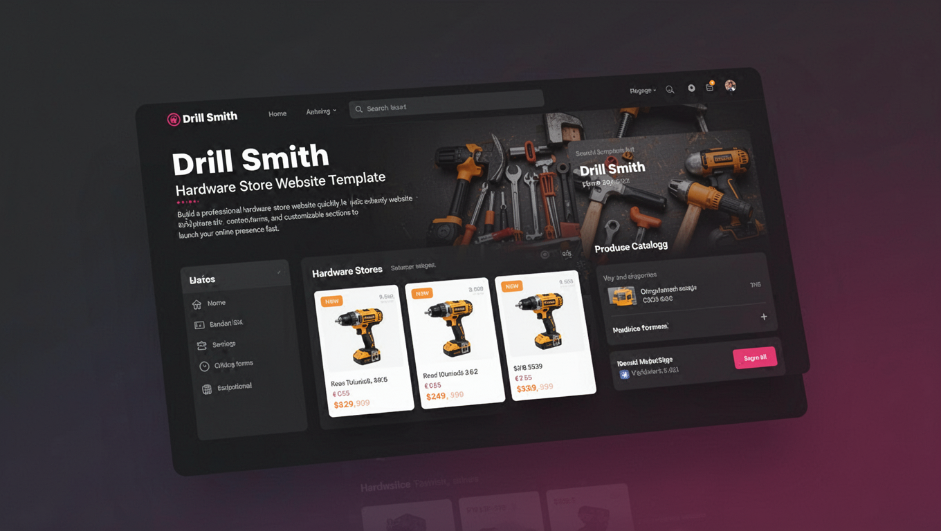Preview of Drill Smith - Hardware Store Website Template