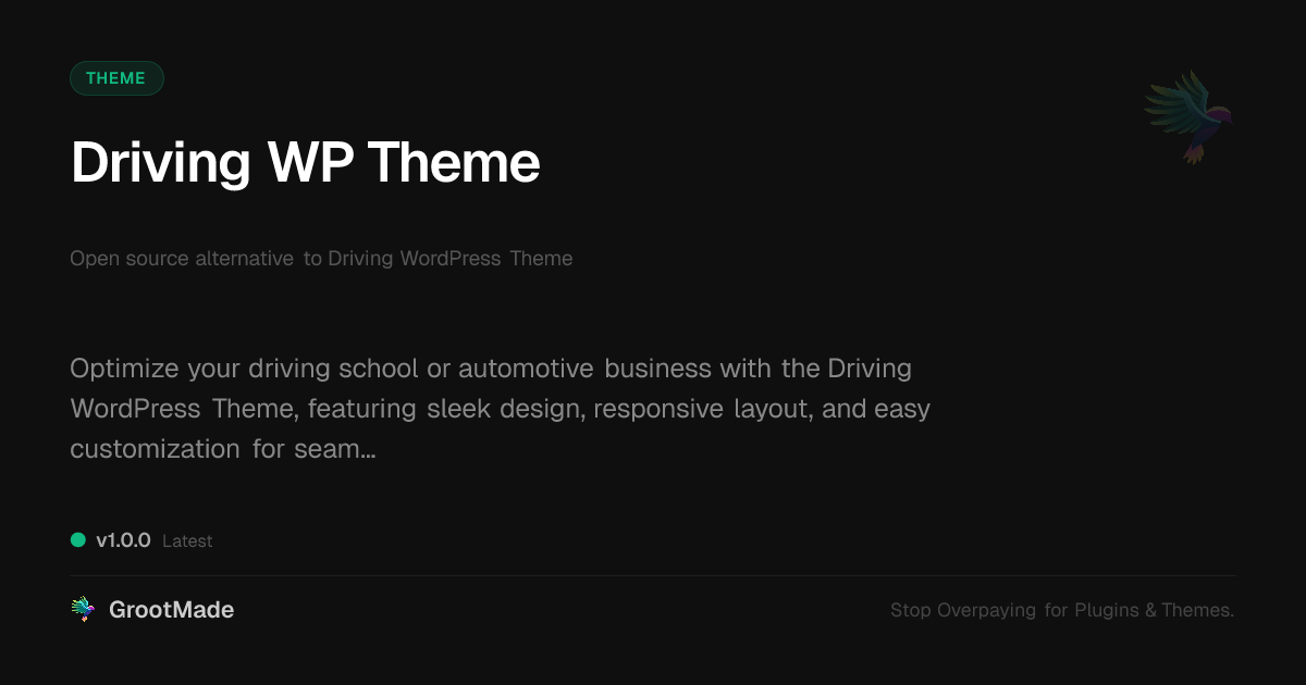 Preview of Driving WP Theme