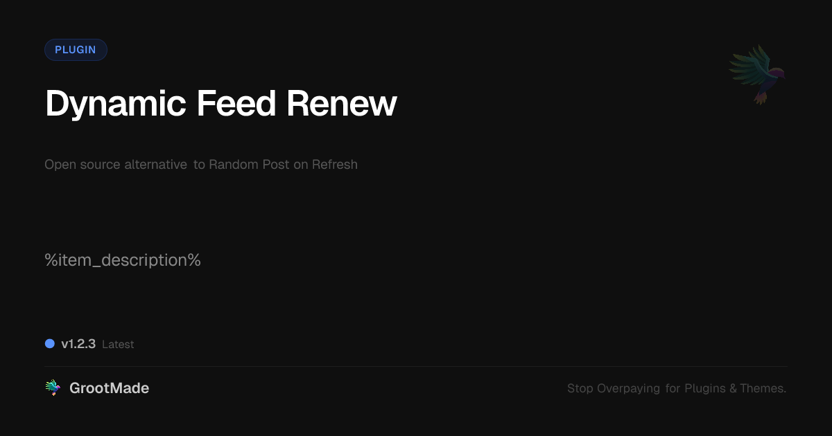 Preview of Dynamic Feed Renew