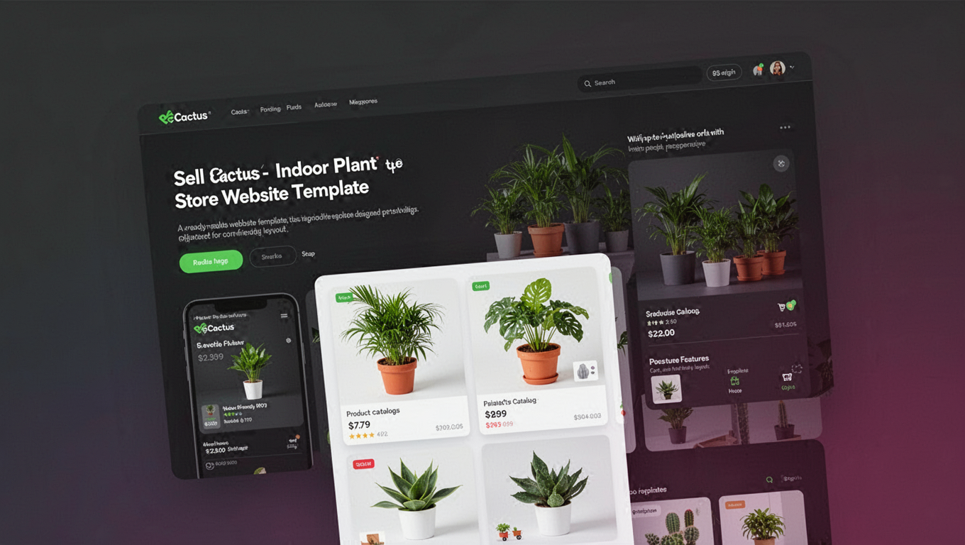 Preview of eCactus - Indoor Plant Store Website Template