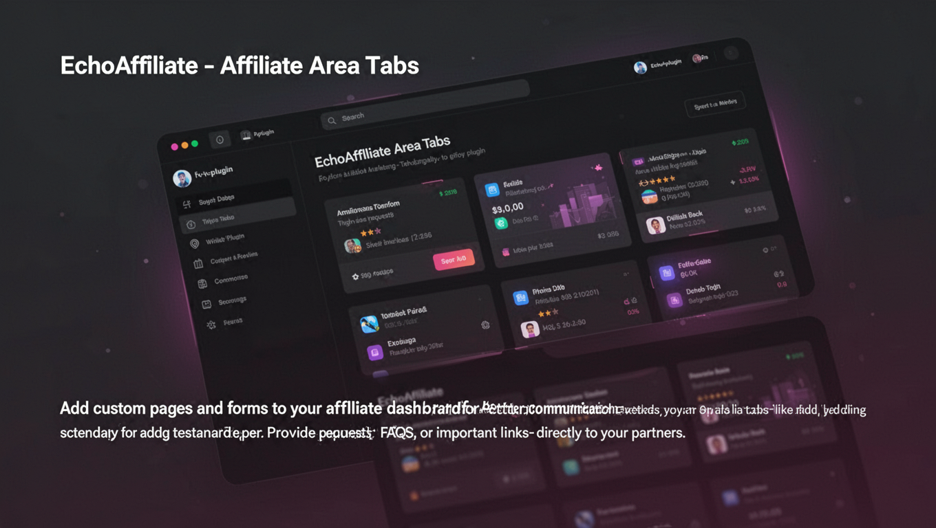 Preview of EchoAffiliate - Affiliate Area Tabs