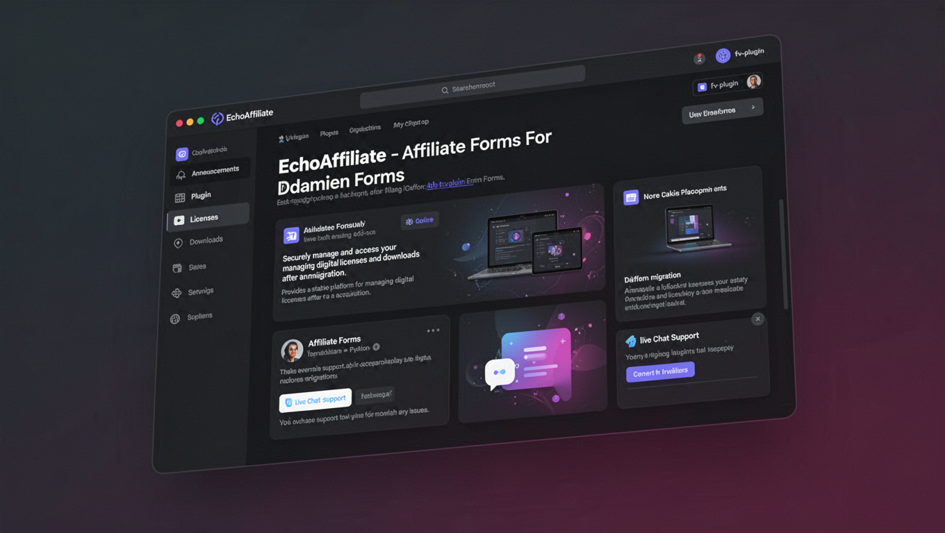 Preview of EchoAffiliate - Affiliate Forms For Damien Forms