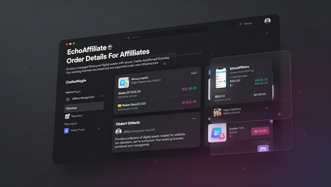 Preview of EchoAffiliate - Order Details For Affiliates
