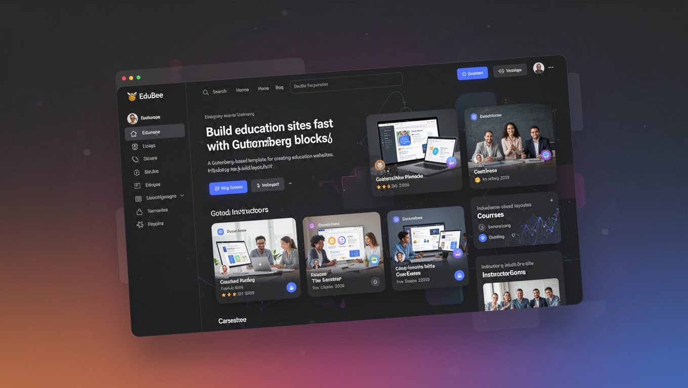 Preview of EduBee - Education Website Template For Gutenberg