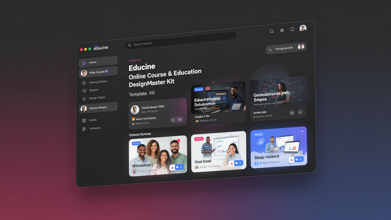 Preview of Educine - Online Course & Education DesignMaster Template Kit
