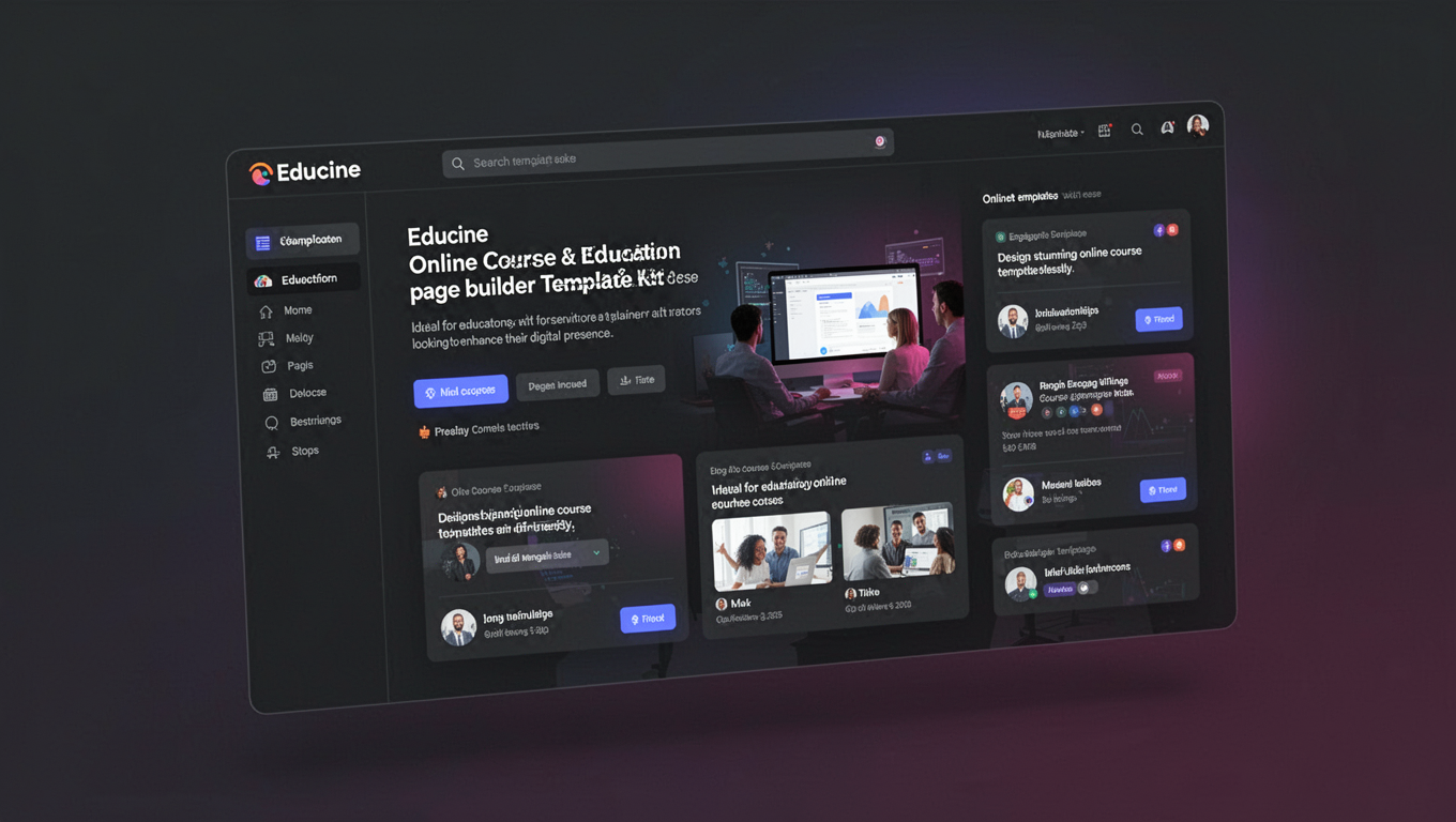 Preview of Educine - Online Course & Education Elementor Template Kit